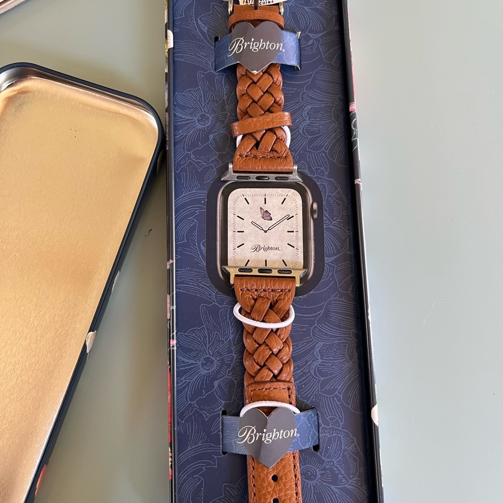 Brighton Brown Braided Leather Watch Band